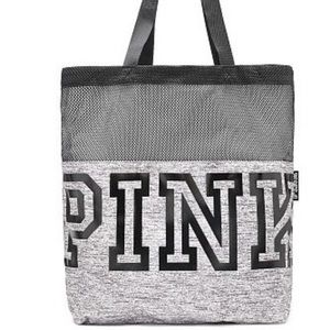 PINK grey tote bag
